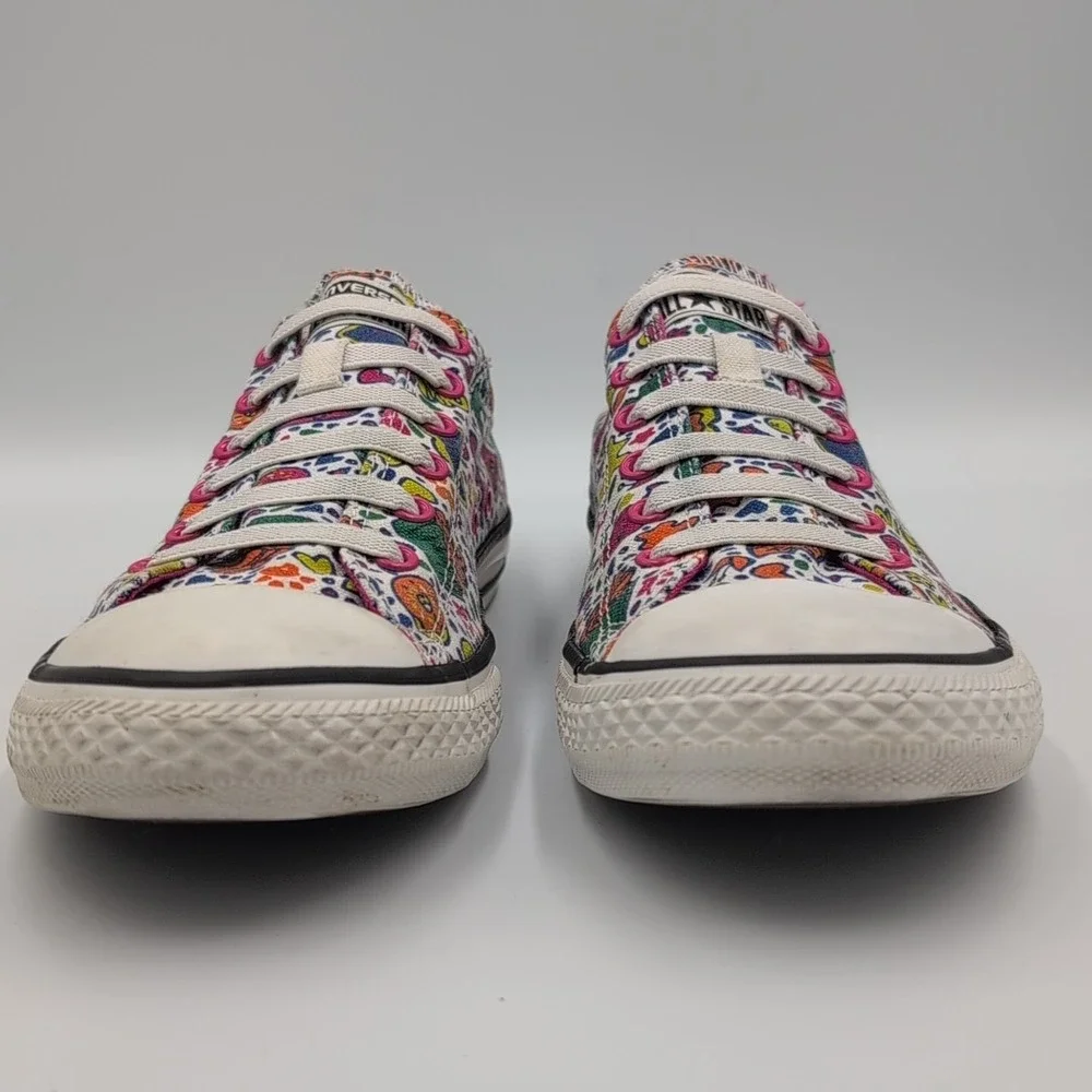 Converse All Star Junior Size 5 Cupcake Cats Hearts Print‎ Slip On Shoes